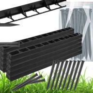 OBRZEŻE OGRODOWE TRAWNIKOWE 20M 45MM CZARNE + 60 KOTEW MOCNE