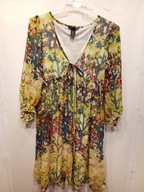 bluzka zielona kremowa brązowa