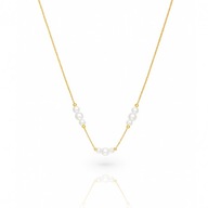 NASZYJNIK STAL SZLACHETNA POZŁACANA 14K ZŁOTEM, PEREŁKI