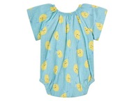 LUPILU niebieskie BODY cytryny BIO BAWEŁNA muślinowe 62/68 NOWE