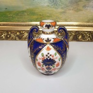 Porcelanowy wazonik | Royal Crown Derby Imari | miniatura |kobalt złocenia