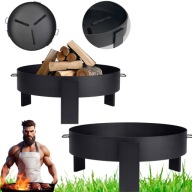 PALENISKO OGRODOWE OGNISKO GRILL KOCIOŁEK Z UCHWYTAMI 80 cm BERDSEN BD-883