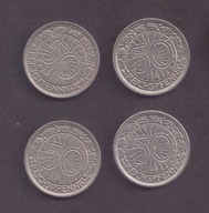 Niemcy - 50 Pfennig 1928 A rok - 4 monety
