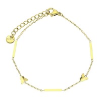 85020 Bransoletka złota stal chirurgiczna 17+3 CM motylki