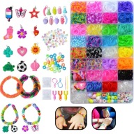 GUMKI DO ROBIENIA BRANSOLETEK 2000 SZTUK DIY ZESTAW XXL + GRATIS ZAWIESZKI