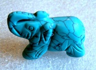 Turkusowa figurka kolekcjonerska - mały słonik na szczęście.