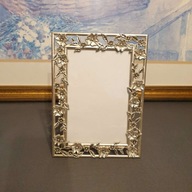 Ramka metalowa VINTAGE 3D kwiaty – styl retro, welur, solidna