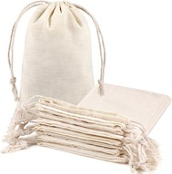 Woreczki bawełniane 15x10 cm ze sznurkiem zestaw 50 szt