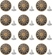 12x GUZIKI ZESTAW GUZIKÓW DO JEANSÓW KURTKI 20mm METALOWE MIEDZIANE JEANS