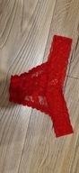 Stringi koronkowe , majtki czerwone