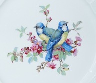 Ptak Sikorka talerz ozdobny sygnowany Furstenberg