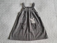 Cool Club sukienka szara kratka i królik roz 122-128