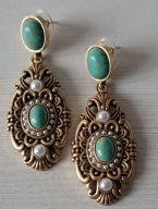 WYTWORNE KOLCZYKI TURKUSY