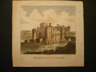 Goodrich Castle w Anglii, oryg. 1752 + akwarela