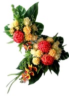 STROIK NA GRÓB, ZESTAW Z BUKIETEM, KWIATY JAK ŻYWE