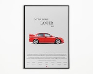 PLAKAT MITSUBISHI LANCER EVO IDEALNY NA PREZENT OBRAZ NA ŚCIANE A3