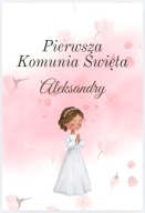 Personalizowany plakat powitalny na Pierwszą Komunię Świętą dziewczynka