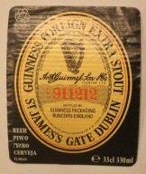 ETYKIETA - GUINNESS - GUINNESS FOREIGN EXTRA STOUT - ST JAMES'S GATE DUBLIN