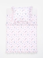 Komplet pościeli dziecięcej 100x135 + 40x60 różowy kwiaty bawełna napy