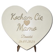 Prezent na Dzień Taty, Mamy, lampka LED, imienna, drewniana, 7 kolorów