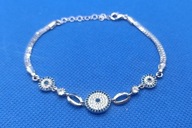 MODNA SREBRNA BRANSOLETKA OKO PROROKA CYRKONIE PR. 925