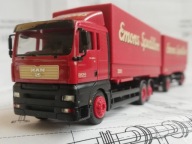 ~*~ ORYGINALNY HERPA..MAN TGA-L Z PRZYCZEPĄ..ZABUDOWA WYMIENNA..EMONS ~*~