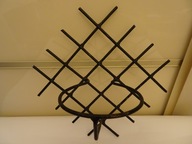 Metalowy kwietnik wiszący PRL, stary metalowy kwietnik Prl