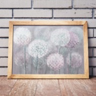 PLAKAT B2 50x70 kwiaty CZOSNEK OZDOBNY Allium pastelowy pudrowy róż mięta