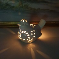 Świecznik Ptaszek Ceramiczny | Lampion na Tealight | Dekoracja Vintage