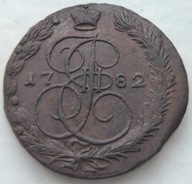 Rosja - 5 kopiejek 1782 EM K.II - BARDZO ŁADNA