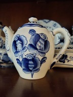 Imbryk do herbaty porcelana kobalt Gżel ZSRR