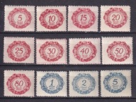 LIECHTENSTEIN** Znaczki dopłaty Mi 1 - 12