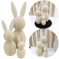 Zajączki wielkanocne figurki dekoracyjne ozdoba do domu zestaw 3 szt Zajac