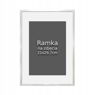 Ramka na zdjęcie Srebrna 21x29,7cm Ramka obrazy 2w1 wisząca-stojąca Szkło