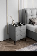 Stolik nocny LED SMART z ładowaniem bezprzewodowym + USB | Dotyk