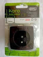 Gniazdo pojed. Elektryczne ścienne Ospel Karo brązowy