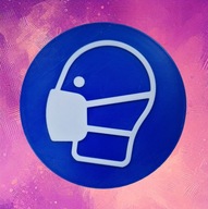 Nakaz stosowania maseczki ochronnej (COVID) Tabliczka 3D plastikowa z taśmą