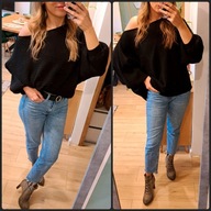 Ola Voga szeroki oversize sweter czarny bufiaste rękawy r. Uniwersalny