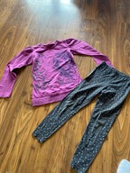 140 zestaw dziewczynki leginsy fioletowa bluzka