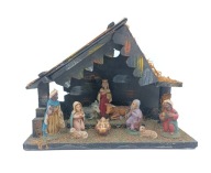 Szopka Bożonarodzeniowa 32cm - wykonana w starym stylu - świetna - vintage