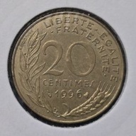 *FRANCJA [0112]*20 centymów CENTIMES 1996 Piąta Republika, Marianna Rośliny
