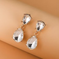 KOLCZYKI KWIATY KWIATKI KRÓLEWSKIE DIAMENTY WISZĄCE DŁUGIE RETRO KROPLA