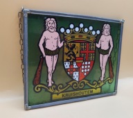 WITRAŻ CIEKAWA stara HERB Kruishoutem BELGIA 16cm