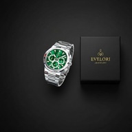 Luksusowy zegarek męski POEDAGAR Silver Green