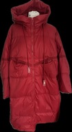 Plaszcz puchowy oversize jesień zima czerwony