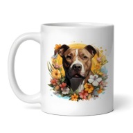Kubek z amerykańskim staffordshire terrierem, amstaff 330ml