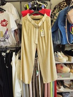 Spodnie len 100% złote, Livans Italy beż r. Uni !!!