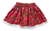 spódniczka góralska z koronką B 282-2 różyczki górala czerwona rozmiar 98