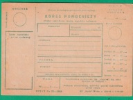 Druk PPTiT nr 73 -1968 Adres pomocniczy, niewypełniony /SZ2/