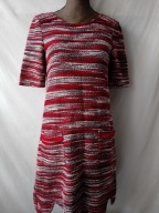 Sukienka dzianinowa w paski, z krótkimi rękawami - L